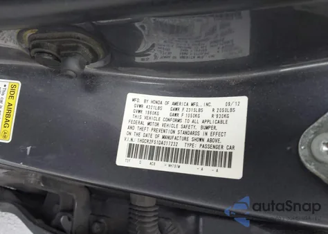 2013 Honda Accord Sport из США, поврежденный, VIN 1HGCR2F51DA017232